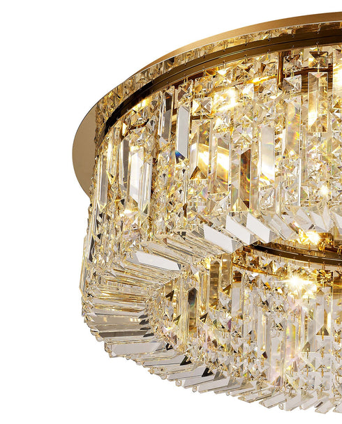 Zula Round Flush Chandelier 12 Light
